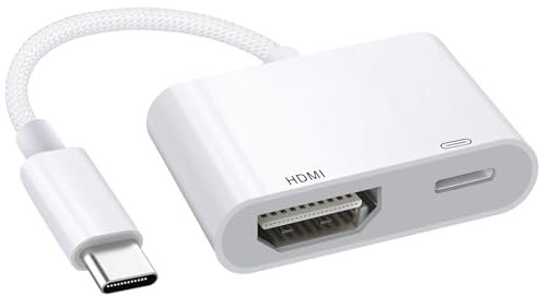 Honpzz USB C auf HDMI Adapter, Type C zu HDMI 4K Adapter mit 100W Aufladen, 4K HD Video und Audio Sync Bildschirmkonverter USB Typ C hdmi Digital AV für i-Phone 16/15/iPad/Tablet/Laptop/Handy