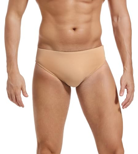 NEWCHAO Dance Brief for Men,Dance Ballet Belt Men Panties Full Seat Bulge Hiding for Gymnastics and Male Dancewear Nude