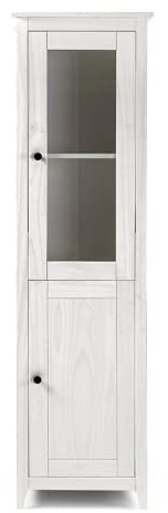 Buyqualia - Vitrina OSMA, 1 Puerta + 1 Puerta. 180x50x35, Blanco Abierto