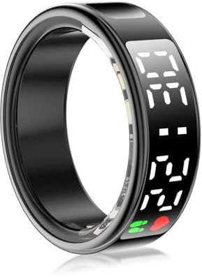Anillo de Salud Inteligente con Pantalla de Pantalla y Control Táctil, Anillo de Salud de Rastreador de Fitness para Mujeres y Hombres, Modos Deportivos Múltiples, a Prueba de (12)