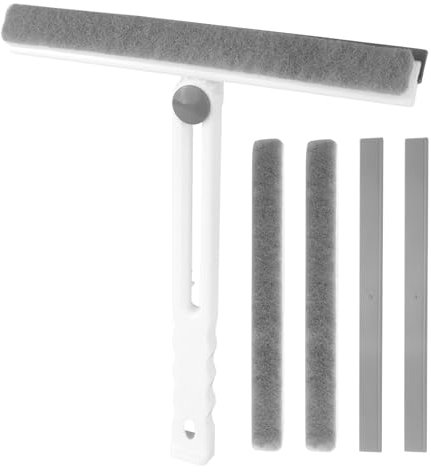 Tergivetro per Doccia, Tira Acqua da Vetri, Pieghevole Tergivetro Doccia, Pulisci Vetro Muro, Pulisci Vetri Adatto per Bagni/Specchi/Finestre, Parti di Ricambio Incluse, Bianco