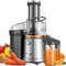 GDOR 1200W Citrus Juicer, 3.2 Inch Wide Channel, Upgraded Titanium Blade, Heavy Duty Copper Motor, Double Speed Centrifugal Juicer Juicer, BPA Free, Silver