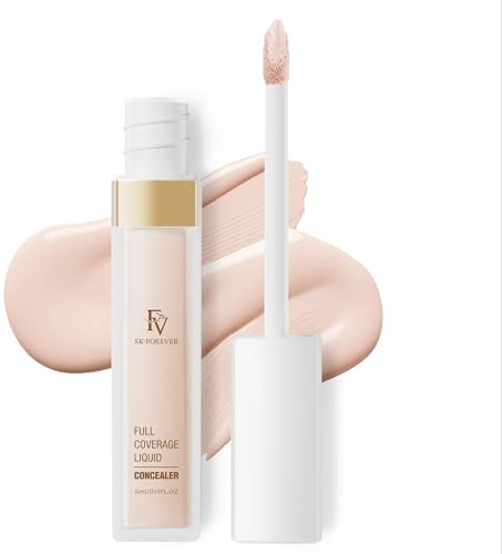 FV Flüssig Concealer, Feuchtigkeitsspendende & Langanhaltende Gegen Augenringe, Rötungen und Akne, Leichtes, Natürlich Mattes Finish, Wasserfeste Gesicht Abdeckstift, 02 Light