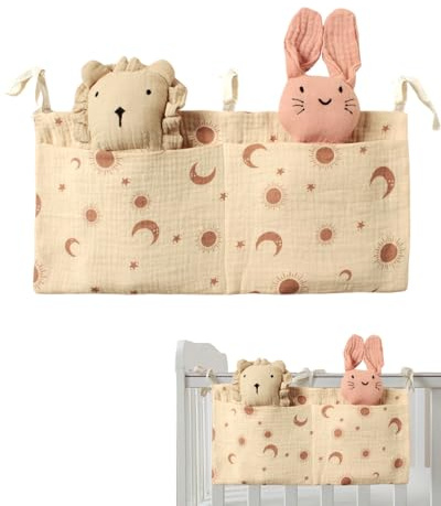 TPZORJX Babybett Organizer,wickel organizer,babybett aufbewahrungstasche,Baby Kinderzimmer Organizer,Kinderzimmer Hängender Bett Organizer,Betttasche Spielzeugtasche,Organizer Beistellbett Baby