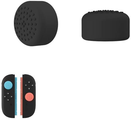 CERFFOOL Cappucci Joystick in Silicone per Nintendo Switch 2 Joy-Con Controller Thumb Grip Tappi Antiscivolo Joystick di Ricambio (2 pezzi) Nero)