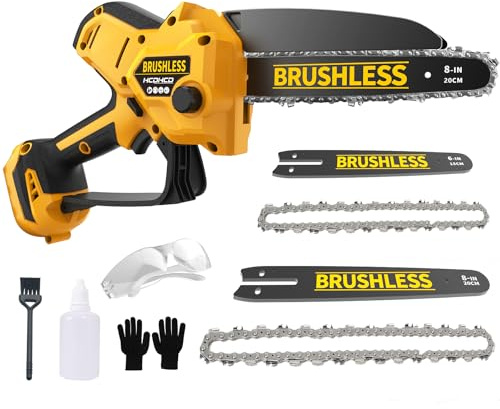 Mini Chainsaw Compatible With Dewalt 20V Battery MAX,8 Inch & 6 Inch Cordless Pruning Chainsaws,1000W Brushless Powered Mini Chain Saw for Tree Trimming (Not Battery)