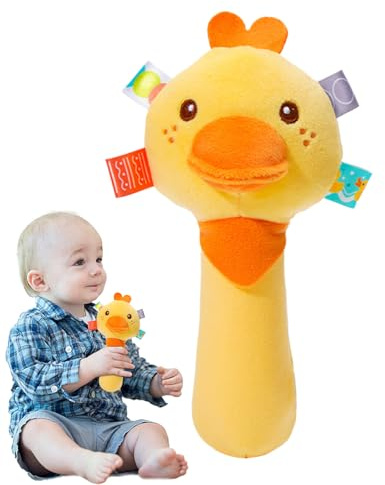 Sonajero Suave - Juguete De Desarrollo Portátil, Mango Para Bebé, Sonajeros De Animales Lindos De Larga Duración | Juguete Sensorial De Aprendizaje Temprano Para Niños De 3 A 5 Años, Niños Y Niñas