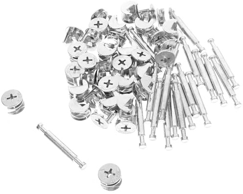 SHINEOFI 20 Set Kit Connettori per Mobili Bloccaggio a Camma, Perno di Montaggio e Tasselli di Collegamento in Metallo, Accessori Compatti per Organizzazione Armadi e Cassetti
