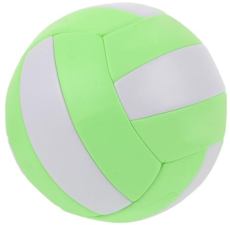 UKCOCO Ballon de Volley-Ball Souple Intérieur Taille 5, Équipement D'entraînement Gonflable pour Volley-Ball Salle, Ballon Léger en PVC Épais, Couleurs Macaron Vert Blanc, Adapté