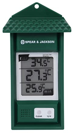 Spear & Jackson 53106 Thermomètre mini maxi digital Vert