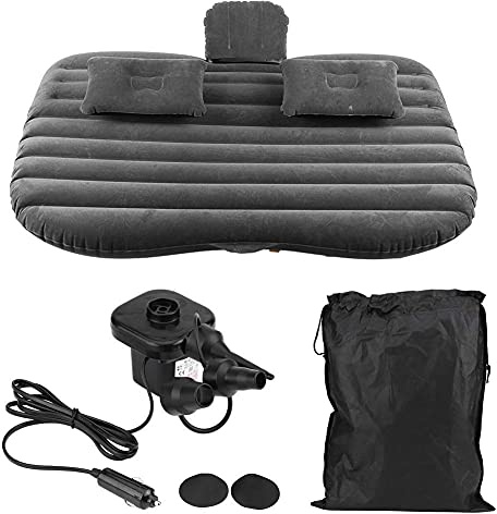 Ejoyous Car Inflatable Bed, Camping Air Bed, Back Seat Mattress Airbed, with Two Pillow and Electric Air Pump, for Rest Sleep Travel Camping, Universal for All SUV Vehicles, 136 * 85 * 13 cm