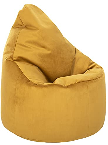 Loft 25 Adulto Poltrona a Sacco in Velluto, Morbido Sedia a Sacco da Interno di Qualità per Casa e Soggiorno, Design Ergonomico Leggero Puff Poltrona Sacco (Sacco di fagioli, Curcuma)