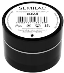 Semilac Clear Nail Builder For Hard Strong Nails & Extend Gel - Perfect For Nail Construction and Nail Art. Easy To Apply, Non Damaging - Repairs Broken & Damaged Nails 15g