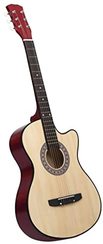 Western Guitare acoustique à pan coupé 6 cordes 38 Basewood Couleur de l'article Bois clair