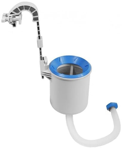 VIRSUS Skimmer da Parete in PVC per Piscine 28000, Diametro Esterno 12 cm, con Cestello Removibile per Foglie e detriti, Aggancio a Parete Universale, Skimmer Sospeso per Manutenzione delle Acque