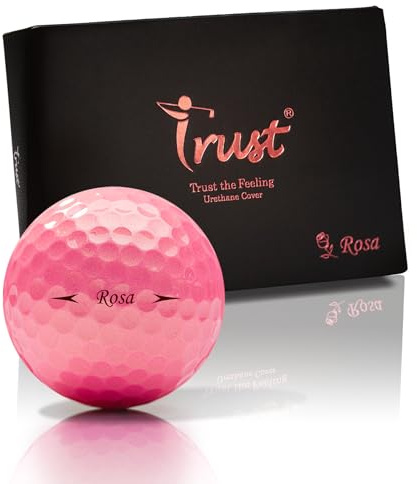 Trust Aurora Pelotas de Golf - Alta Visibilidad, Vuelo Largo y Recto, Uretano Cristal Tour, Núcleo Dinámico de 3 Piezas, 12 Pelotas, Rosa Aurora