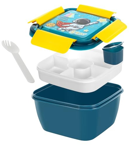 Lunch Box Bento Box Lunch Box Contenitore per il pranzo con scomparti, contenitore per insalate e snack, adatto per scuola, lavoro, picnic