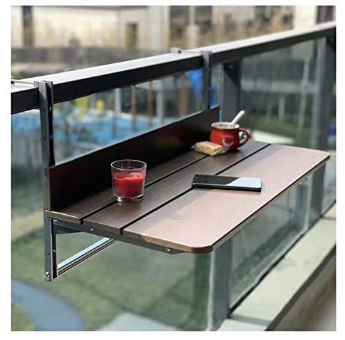 JXIPANUL Balkon-Hängetisch, klappbarer Balkon-Stehtisch für Geländer, hängender Verstellbarer Balkongeländer-Hängetisch, klappbarer Balkontisch für Terrasse, Gartendecktisch Jsssm/Table De