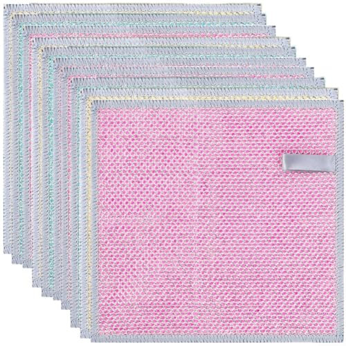 Trapos de limpieza de alambre plateado de larga duración, perfectos para quitar el polvo y pulir, paquete de 110 (10 unidades)