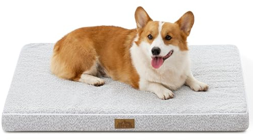 COZY KISS Orthopädisches Hundebett Grosse Hunde - 91x69x8 cm Hundekissen Waschbar Hundematte mit Abnehmbarer Bezug, Hundematratze Rutschfester Unterseite, Grau