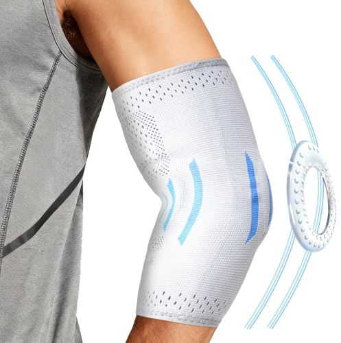 ABOHU Ellenbogenbandage, Tennisarm bandage für Damen Herren, Kompression Ellenbogen Bandage mit Gel-Pad für Tennisarm Armbandage, Golferarm, Sport, Ellenbogenschoner für Arthritis, Sehnenentzündung, M