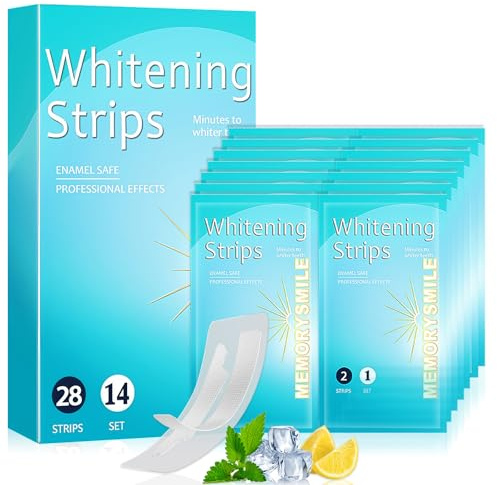 28 Stück Zahnaufhellung Streifen, Zahnaufhellungsstreifen, Effektive Reduziert Zahnverfärbungen, Einfache Handhabung, Für Zu Hause, Für Strahlendes LäCheln