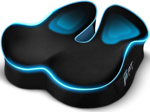 POOTACK Cojin Silla Oficina, Espuma Viscoelástica Antideslizante | Cojín de Asiento en Forma de U para Gaming y Coche, Funda Lavable, Ideal para Oficina, Hogar y Largas Jornadas