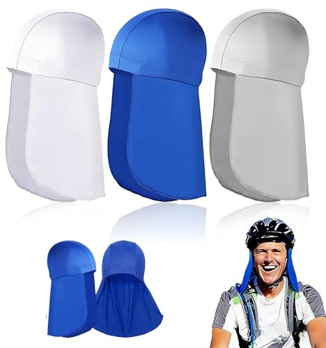 3 Pièces Bonnet de Protection du Cou Course à Pied Cyclisme, Protection Solaire, Respirant Cap sous Casque, Doublure de Casque avec Protège Nuque, pour Hommes et Femmes Cyclisme, Sport de Plein air