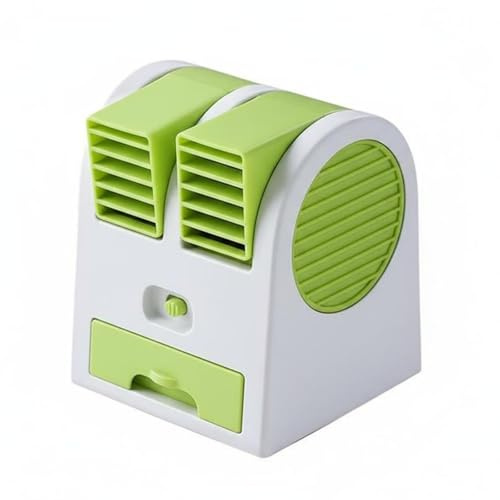 Kuntesetty Ventilateur Usb de Bureau avec Ports d'Aération Réglables Ventilateur Mini Climatiseur Portatif à Faible Bruit Ventilateur Rafraîchissant avec Espace, Vert, Plug-in 4 Vitesses