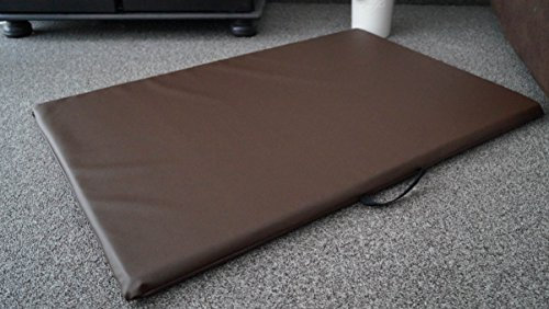 Hundematte Hundematratze Matte beidseitig Kunstleder Schaumstoff 3 cm (90 cm X 60 cm, braun)