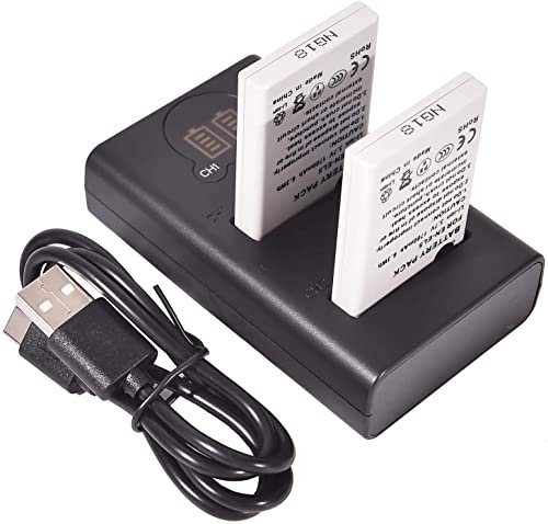 DSTE 2x EN-EL5 Replacement Battery + Dual USB Charger with LCD Display Compatible with Nikon Coolpix P510, P520, P530, P5100, P6000, S10, P3, P4, P80, P90, P100, P500 Camera,Black