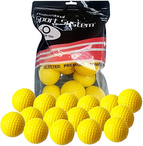 Golf Übungsbälle Trainingsbälle 24 Stück Golfbälle Trainings Heimgebrauch Im Freien Garten Rot Orange Gelb Blau Für Damen Herren Kinder (Gelb, 24Stück)