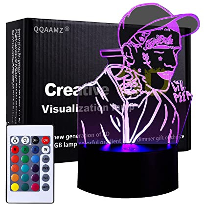 QQAAMZ Lil Peep Rapper 3d Illusione Lampada Touch Bambini Home Decor Luce Notturna,led Sensor Gadget,anime Usb Lampada Da Tavolo Da Tavolo Regalo Natale