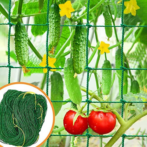 Garden Trellis for Climbing Plants - Heavy Duty Vegetable Cucumber Netting for Climbing Plants Green Peas Tomato, Vine Plants Outdoor Grow Net (9 x 6.6 Ft)