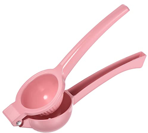 sourcing map Manual Hand Squeezer, Aluminium Alloy Lemon Orange Citrus Juicer Suitable for Lemon, Watermelon, Orange, Pomegranate, Cucumber - Pink