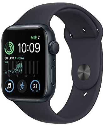 Apple Watch SE (2.ª Gen) (GPS, 44mm) Caja de Aluminio en Color Medianoche con Correa Deportiva en Color Medianoche, Talla única (Reacondicionado)