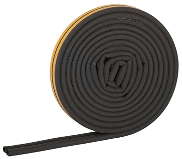 HjälpMATE – självhäftande tätningstejp för fönster och dörrar – fönstertätning/dörrtätning för isolering av luckor med 3 till 5,5 mm bredd – tätningstejp 9 x 6 mm (D-profil | 18 meter | svart)
