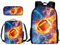 ZIATUBLES Schulranzen-Set für Schüler, 43,2 cm, Rucksack mit Lunchtasche und Bleistiftbox, modischer Rucksack, Tagesrucksack für Outdoor, Wasserfeuer-Fußball, Einheitsgröße, Schulranzen-Set