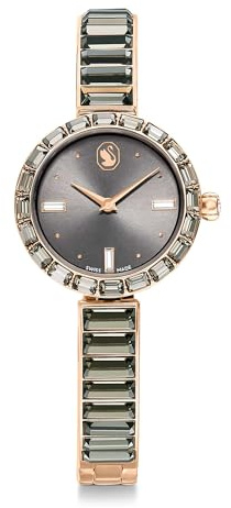 Swarovski Illumina klocka, schweizisk tillverkad, metallarmband, silverfärgad, rostfritt stål