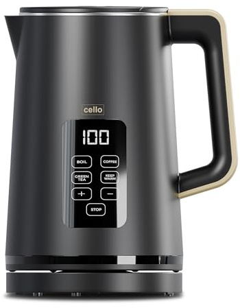 1.7L Black 3000W Rapid Boil Digital Kettle with Temperature Control, Cordless Design Variable Temperature, Quiet & Fast Boil Kettle, BPA-Free Electric Kettle with Filter, LED Display & Auto Shut-Off