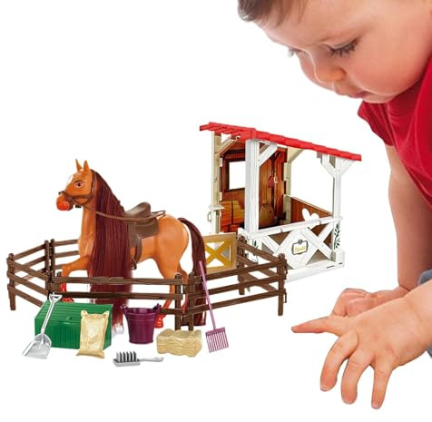Juego de juego Horse Club, Juego de Juego de Montar a Caballo Desmontable, Juguetes para Caballos | Realista Animal Juguete Finge Farm Horse Club para Cumpleaños