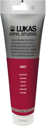 CREATIV DISCOUNT NEU LUKAS CRYL STUDIO/Acrylfarbe, 125 ml, Karminrot