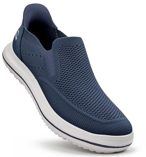 ODCKOI Slip On sneakers män, handsfree snörning design, bekväma promenadlöpning gymskor, 1641 Djupblå, 41 EU