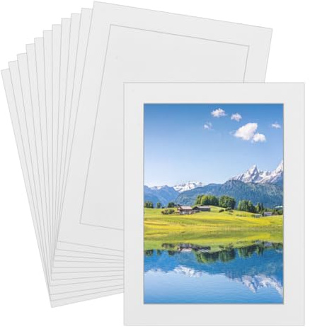 OLYCRAFT 12 lot de Cadres Photo en Carton A4 pour Dessin Cadre Photo en Papier Blanc Cadre Photo avec Film Cadre Photo en Carton A4 19.9x28.5cm Documents pour Décoration Murale Maison Dortoir Bureau
