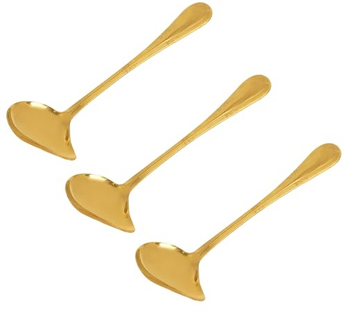 3uds Cucharón con Pico Vertedor, Una Cuchara para Salsa de Acero Inoxidable Dorada un Cucharón para Salsa con Pico Vertedor un Utensilio de Cocina Servir
