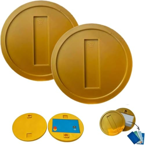Porta carte retrò con moneta d'oro stampata in 3D, design ispirato al divertente gioco di salto, porta carte retrò con monetas d'oro, moneta d'oros del divertente gioco di salto, custodia per (2 PCS)