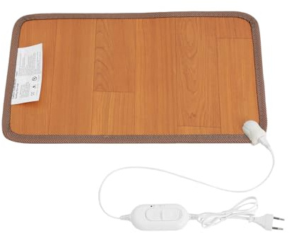 Chauffe-pieds électrique 50 W avec télécommande et 2 niveaux de température, tapis chauffant antidérapant pour la maison et le bureau, grain de bois, protection contre la surchauffe