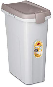 Stefanplast Petfood - Contenedor para Perros (25 L), Color marrón y Blanco