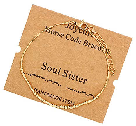 JoycuFF Gifts for Best Friend Woman Best Friend Birthday Gifts for Women Morse Code Bracelets Soul Sister Gift for Women Bestie BFF Friendship Bracelets