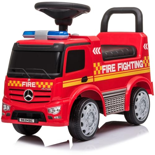 Tachan - Correpasillos - Camión de Bomberos -De Color Rojo - Sistema anticaída - Cajón Porta Juguetes - + 12 Meses - (711T00648 CPA Toy Group.)